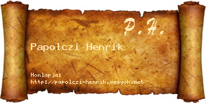 Papolczi Henrik névjegykártya